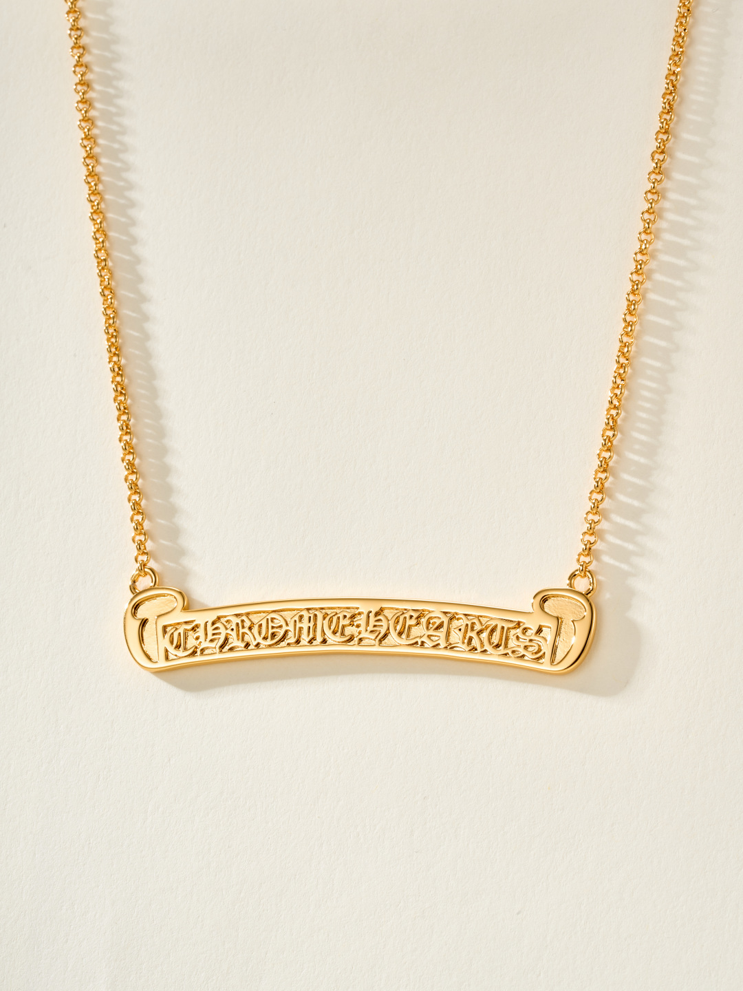 Chrome Hearts 22k Gold-Plated Scroll Necklace