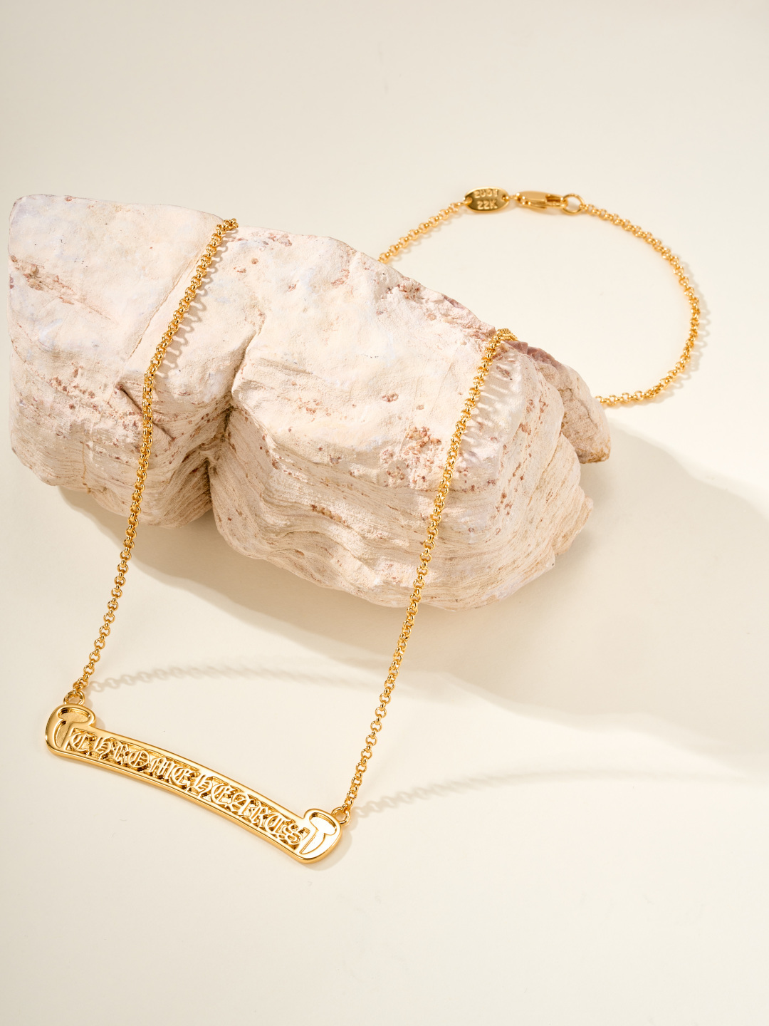Chrome Hearts 22k Gold-Plated Scroll Necklace - Image 2