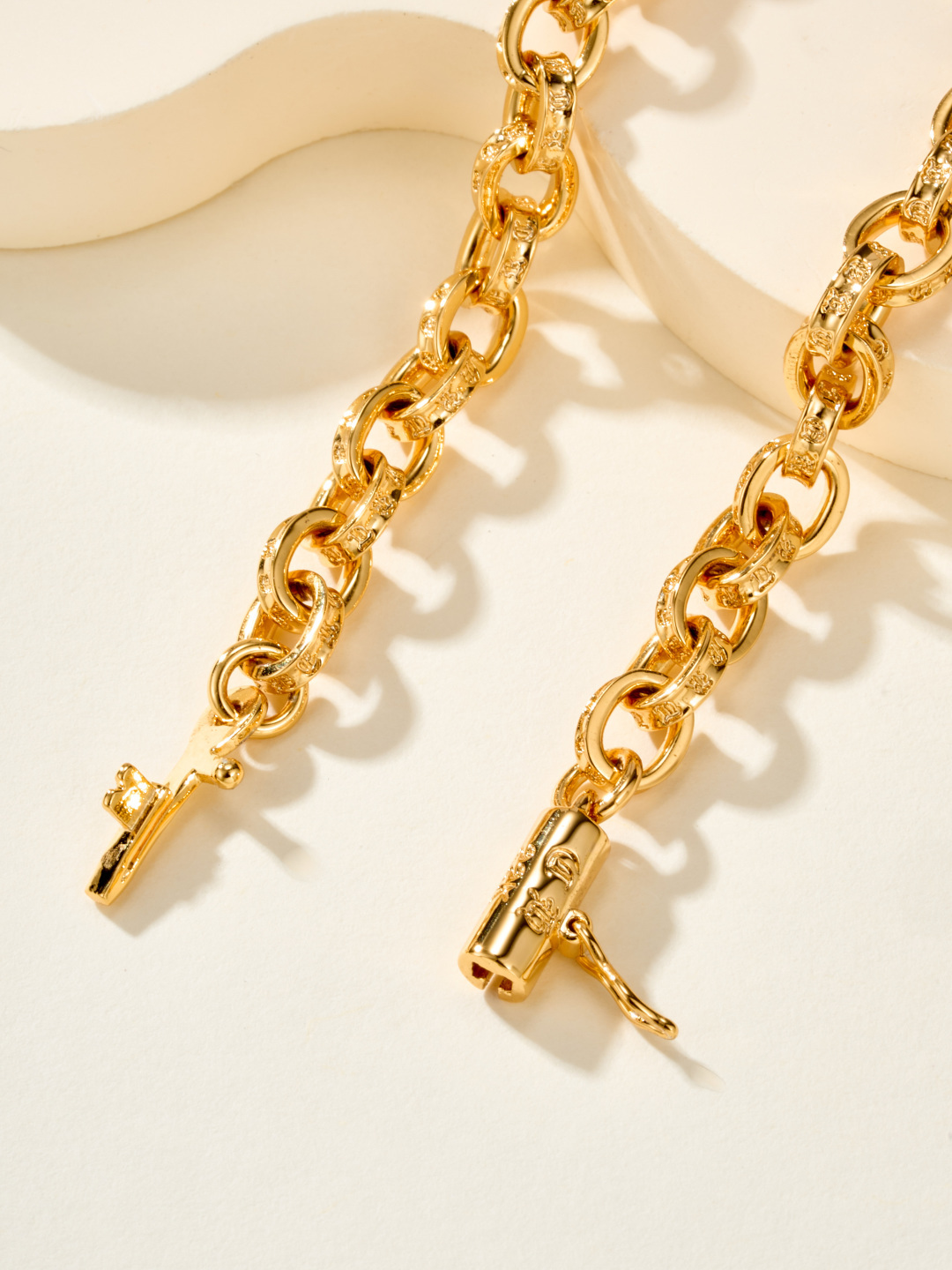Chrome Hearts 22k Gold Teardrop-Shaped Flame Cross Pendant - Image 7