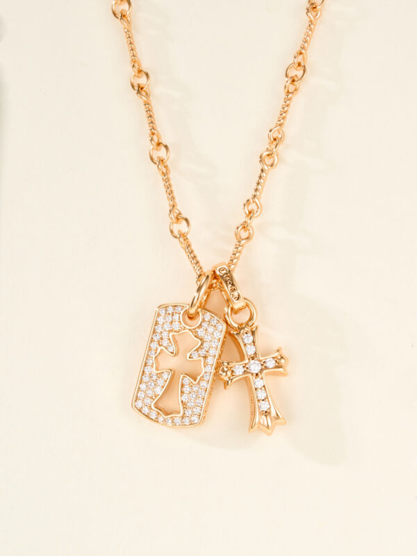 Chrome Hearts Double-Flower Pendant Necklace