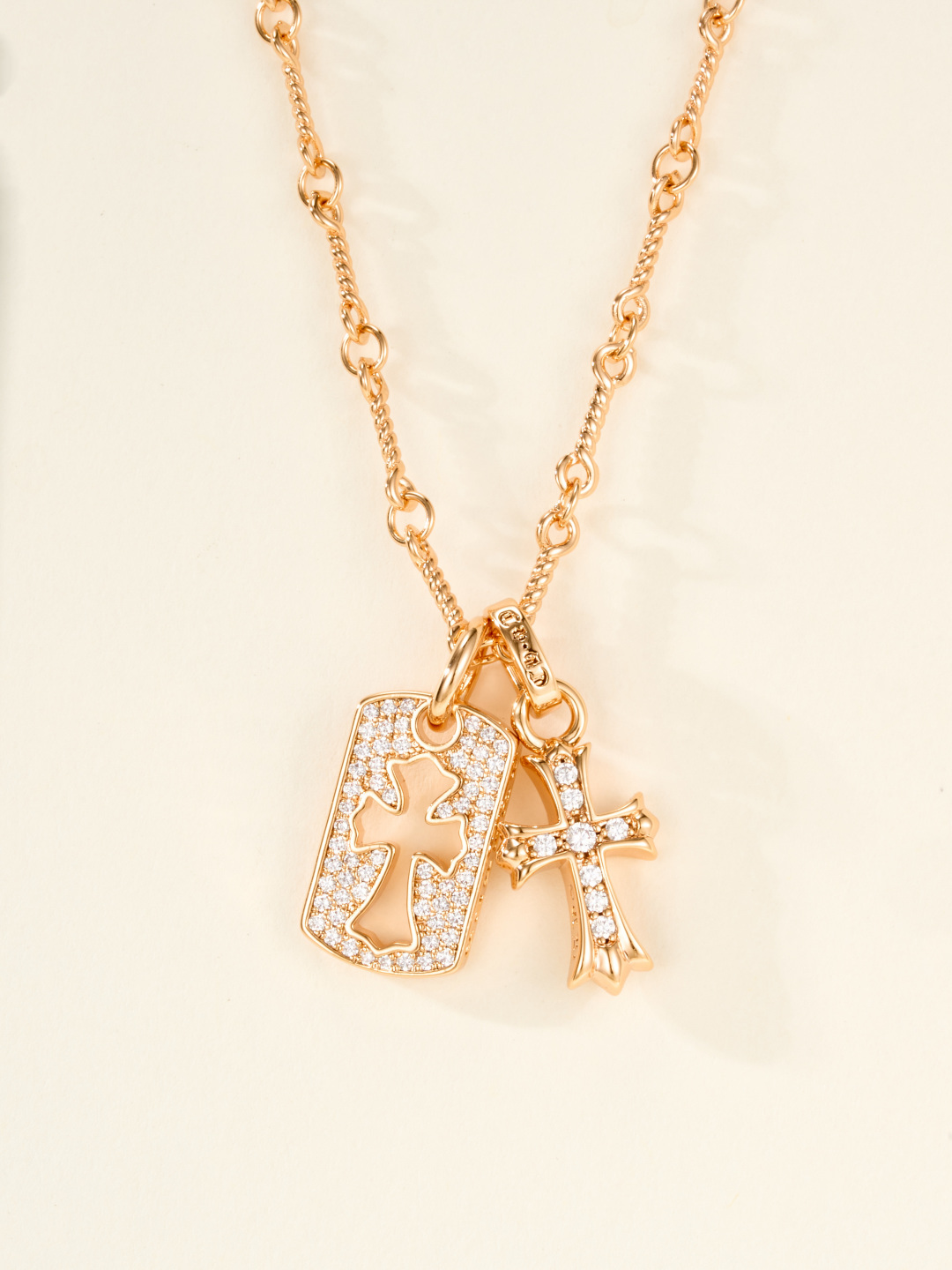 Chrome Hearts Double-Flower Pendant Necklace