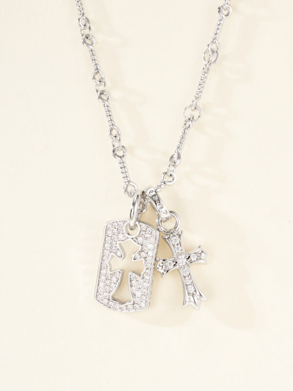 Chrome Hearts Double-Flower Pendant Necklace