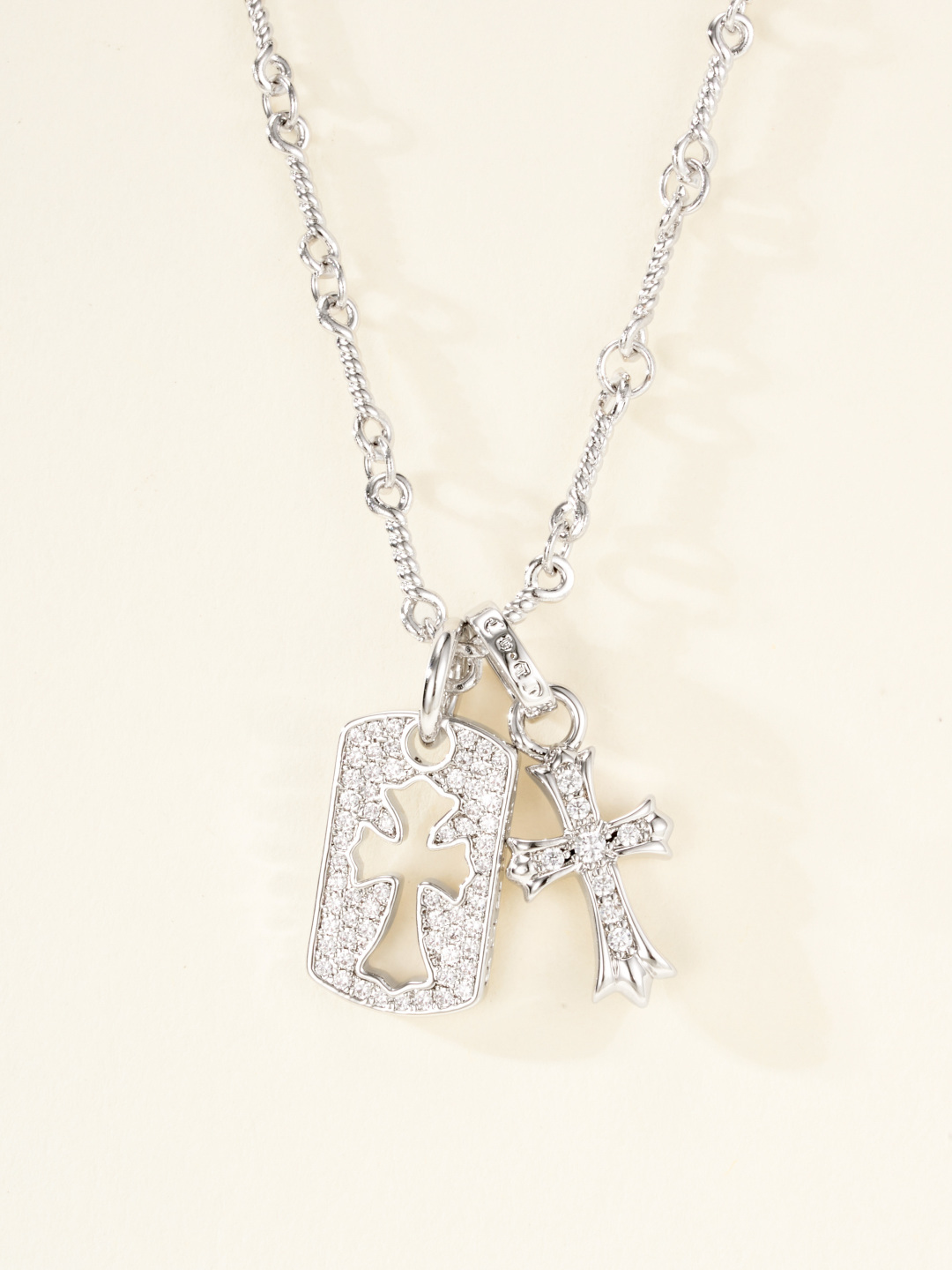 Chrome Hearts Double-Flower Pendant Necklace