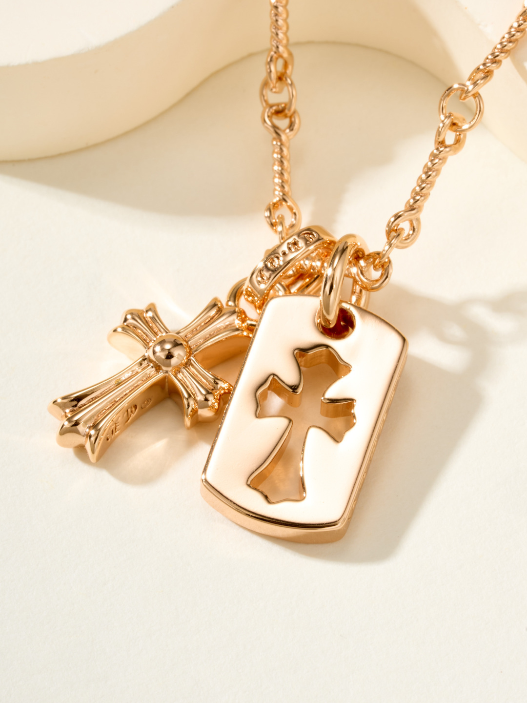 Chrome Hearts Double-Flower Pendant Necklace - Image 3