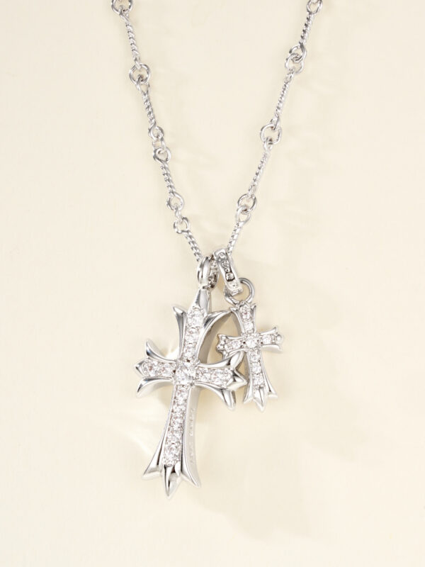 Chrome Hearts Double Cross Necklace Set