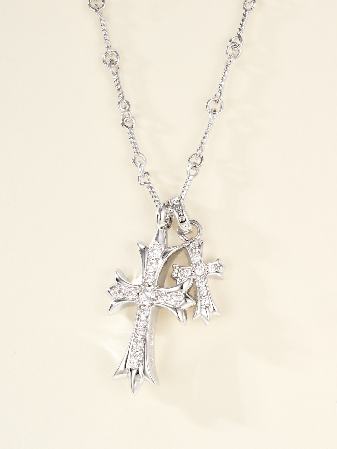 Chrome Hearts Double Cross Necklace Set