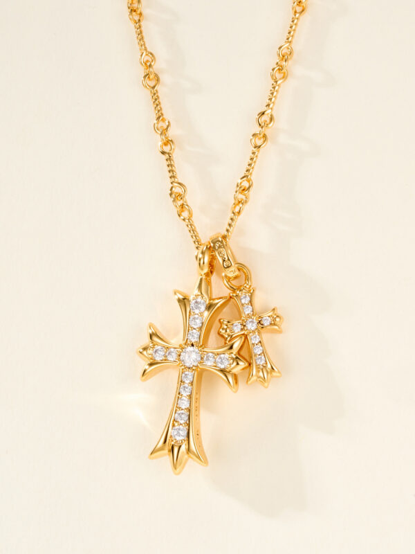 Chrome Hearts Double Cross Necklace Set