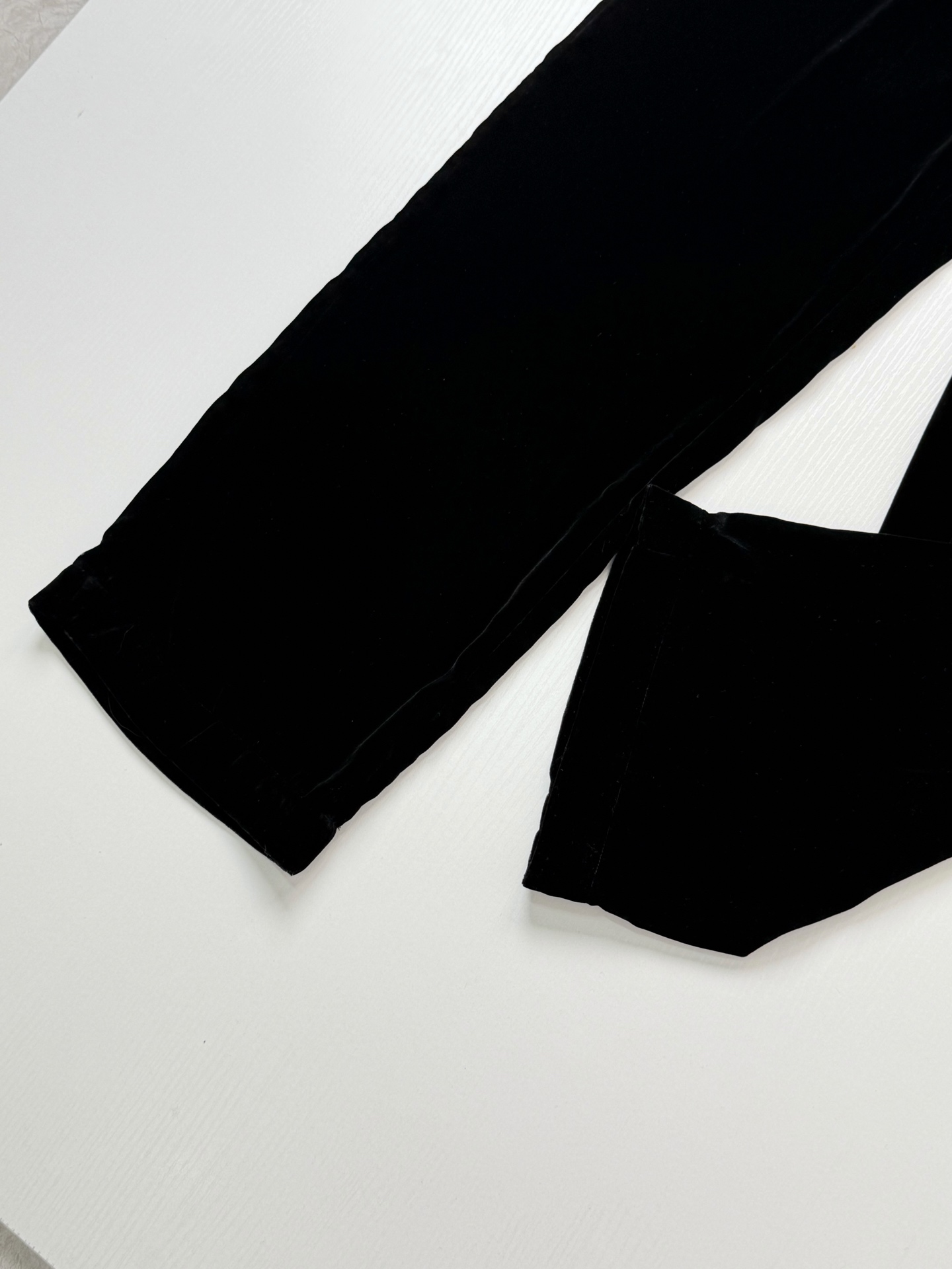 Chrome Hearts Velvet Cross-Stitch Leather-Strap Wide-Leg Athletic Pants - Image 7