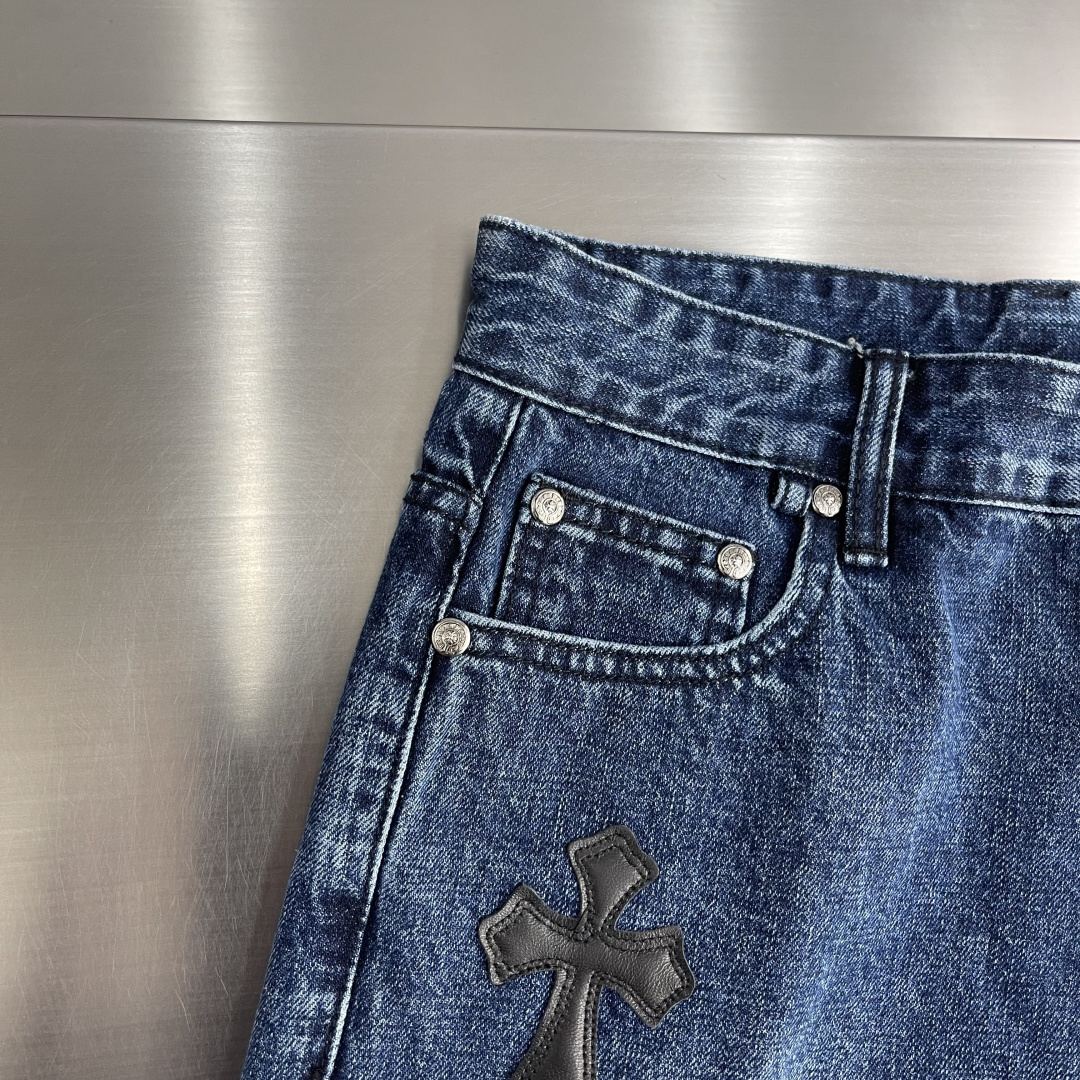Chrome Hearts Cross Logo Denim Shorts - Image 5