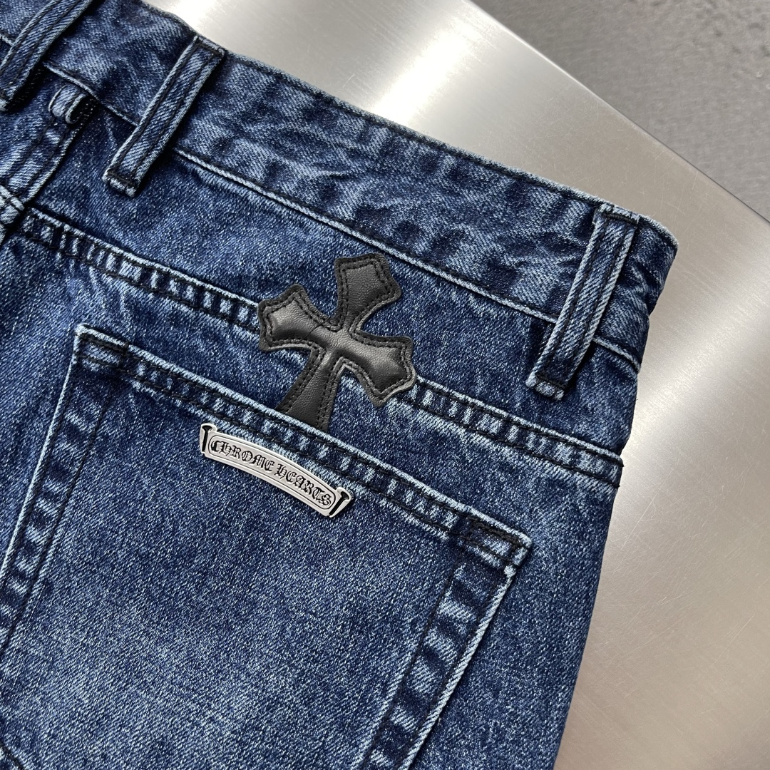 Chrome Hearts Cross Logo Denim Shorts - Image 9