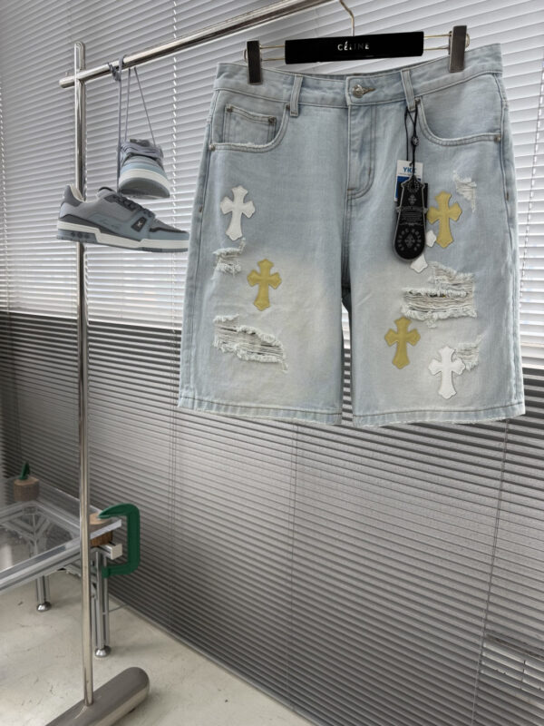 Chrome Hearts Cross-Pattern Patchwork Embroidered Jeans