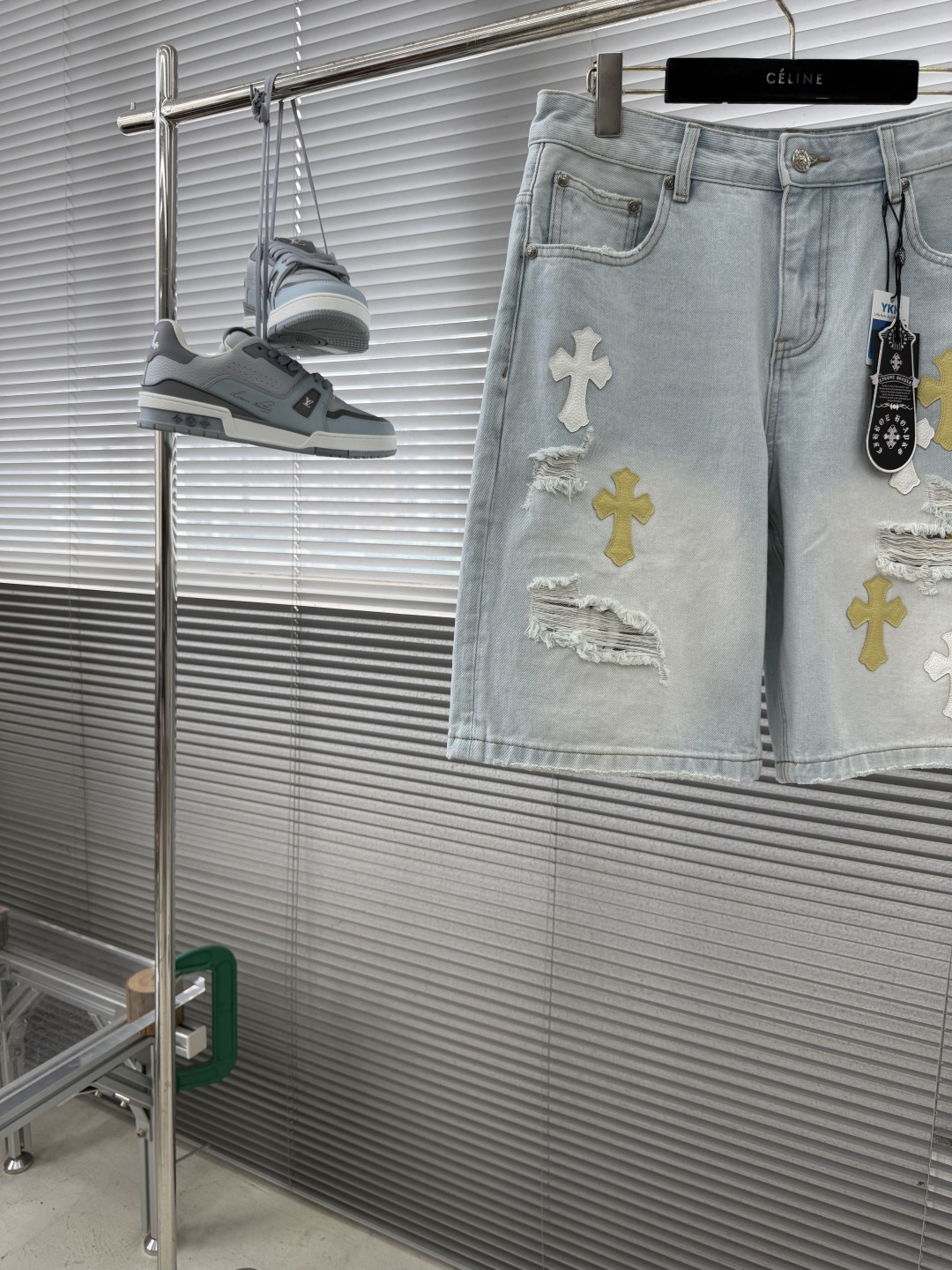 Chrome Hearts Cross-Pattern Patchwork Embroidered Jeans - Image 2