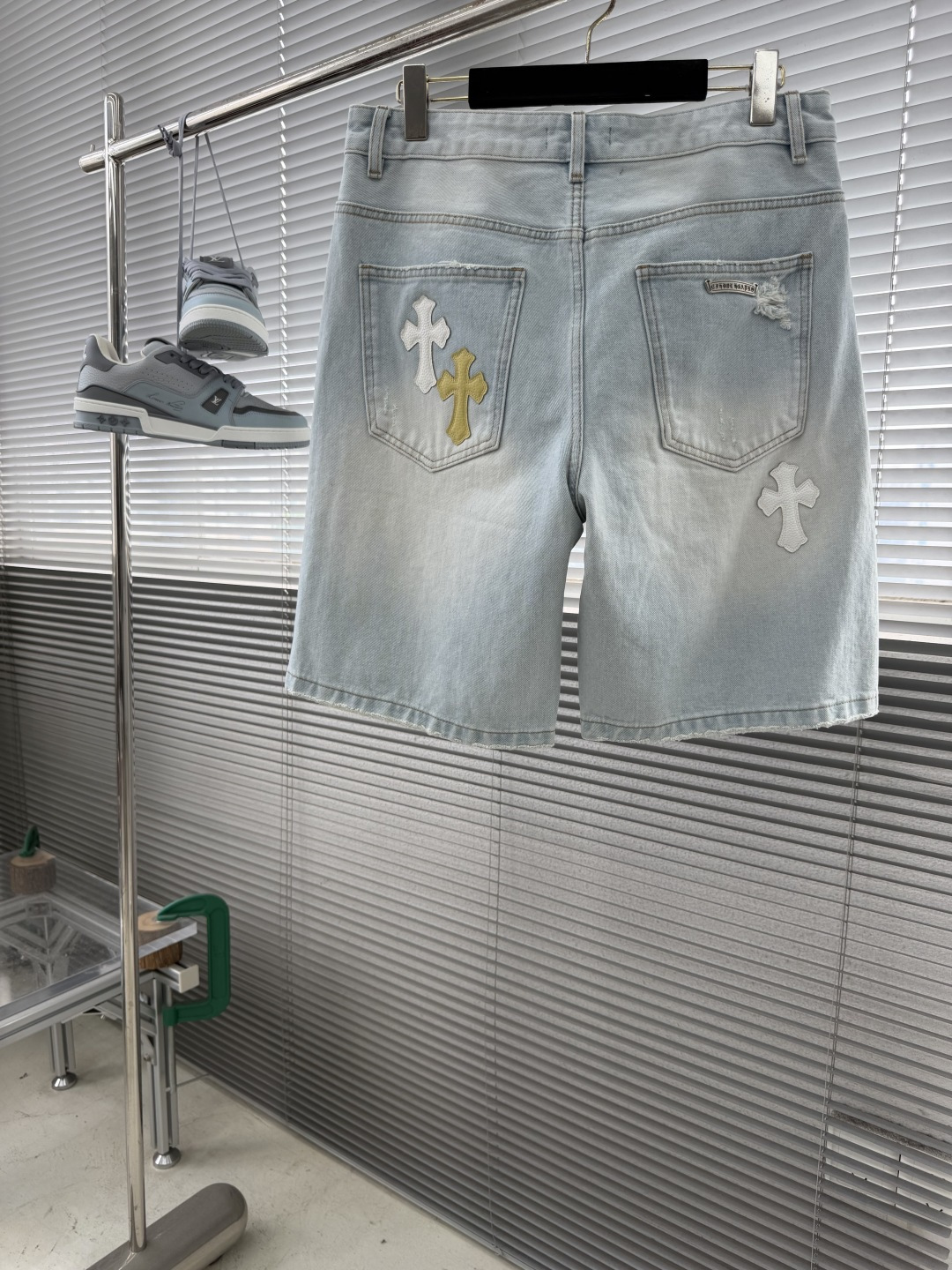 Chrome Hearts Cross-Pattern Patchwork Embroidered Jeans - Image 3