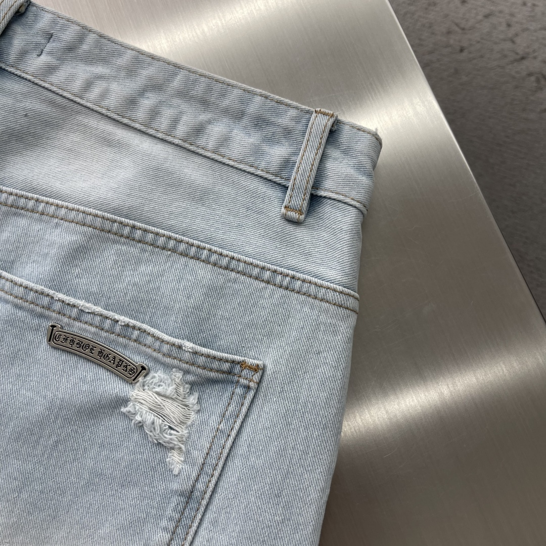 Chrome Hearts Cross-Pattern Patchwork Embroidered Jeans - Image 9