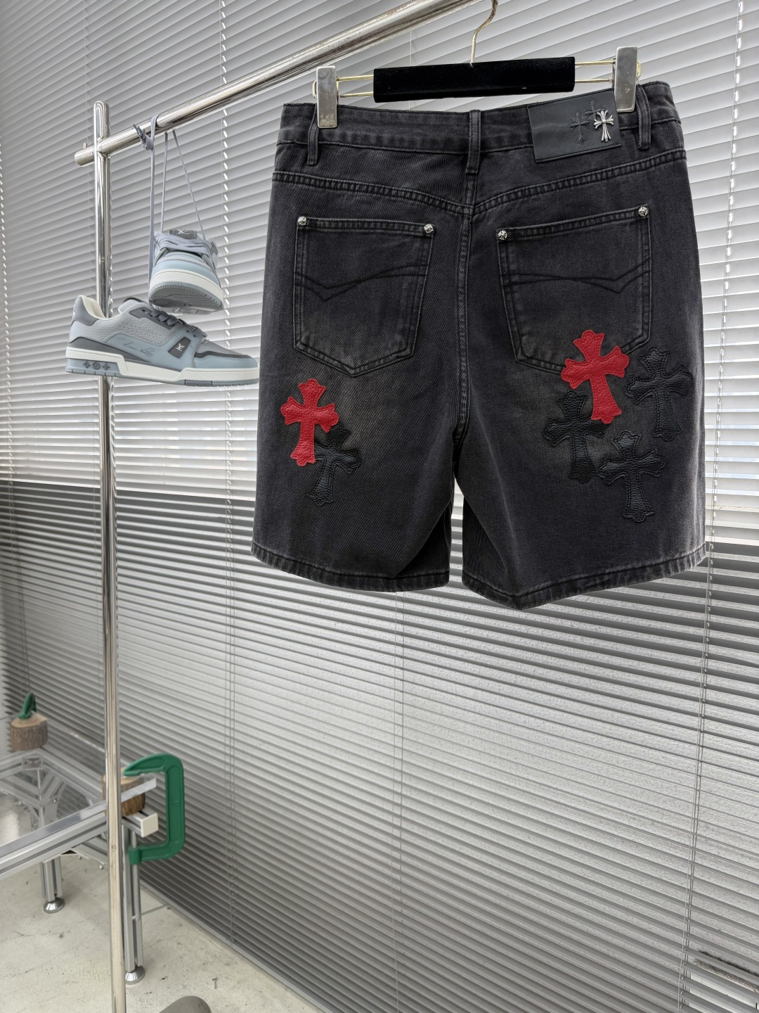 Chrome Hearts Heavy-Duty Cross-Logo Denim Shorts - Image 4