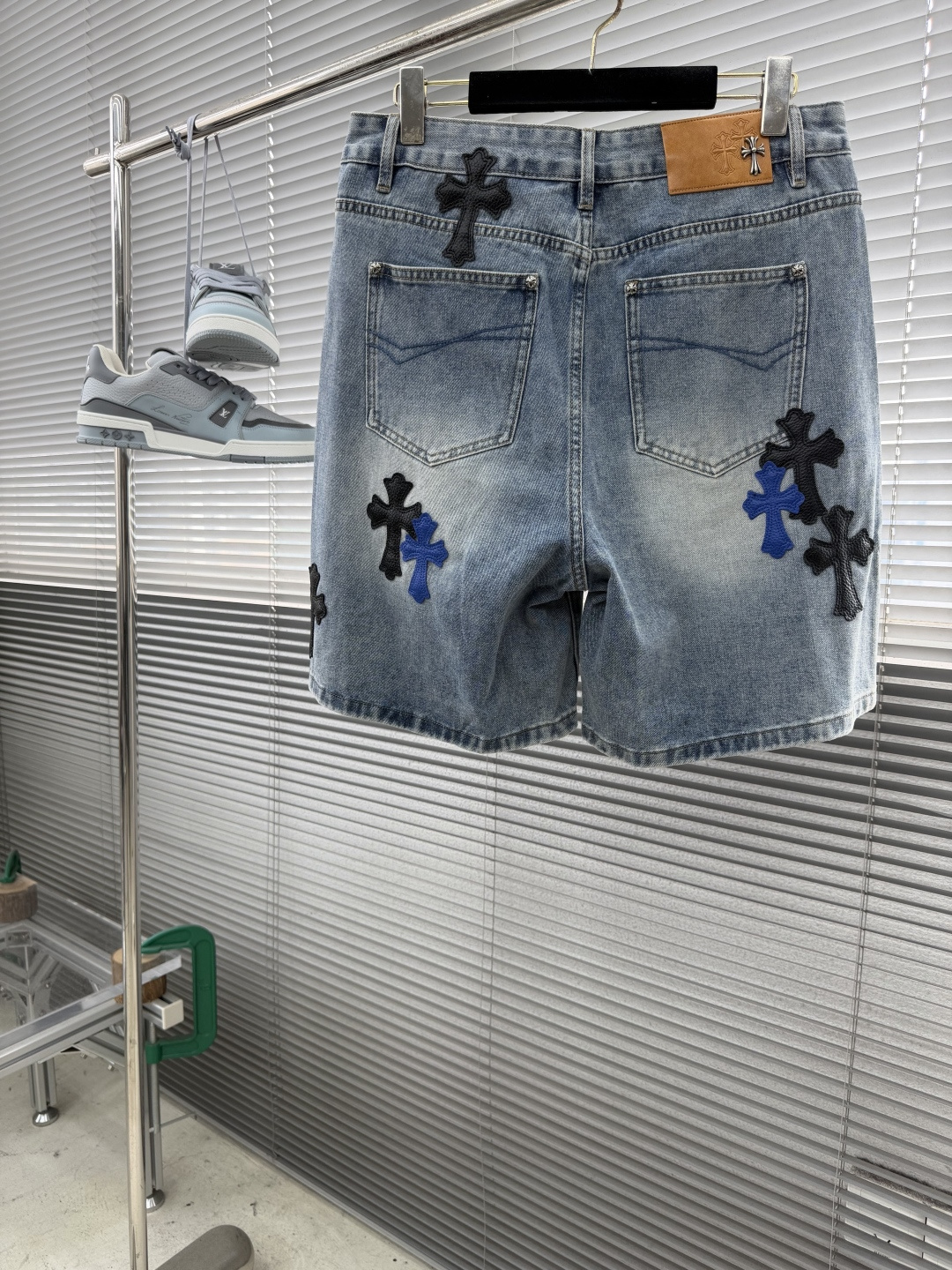 Chrome Hearts Heavy-Duty Cross-Logo Denim Shorts - Image 3