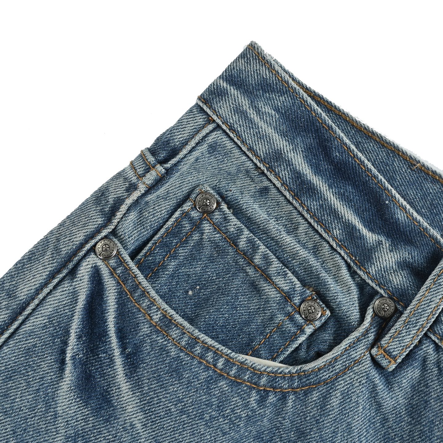 Chrome Hearts Black Leather Cross Logo Jeans - Image 9