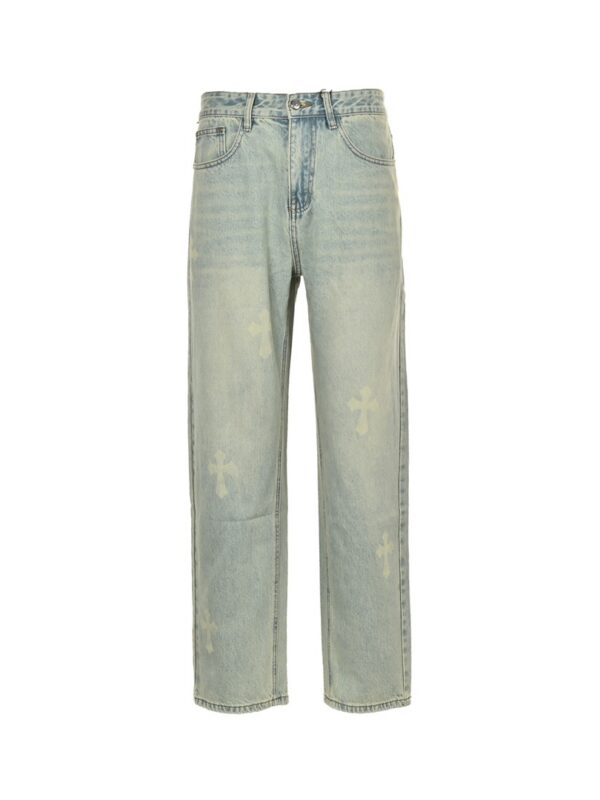 Chrome Hearts Classic White Cross-Print Jeans