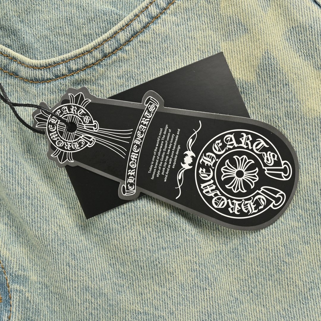 Chrome Hearts Classic White Cross-Print Jeans - Image 5