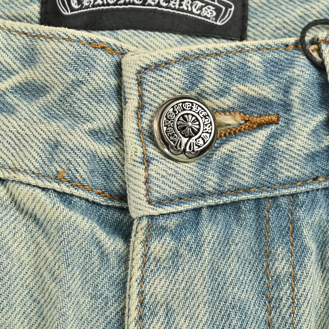 Chrome Hearts Classic White Cross-Print Jeans - Image 7