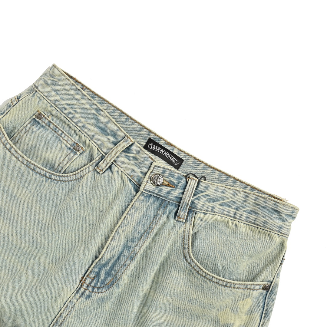Chrome Hearts Classic White Cross-Print Jeans - Image 8