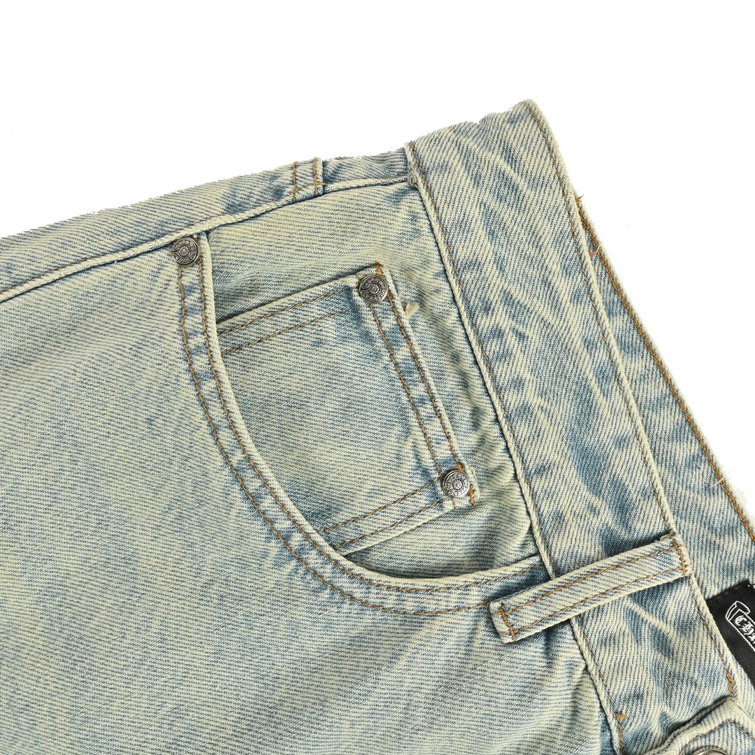 Chrome Hearts Classic White Cross-Print Jeans - Image 9