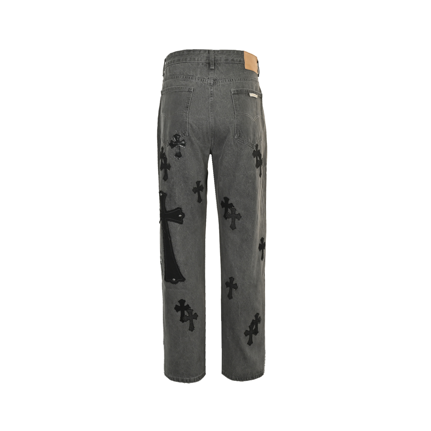 Chrome Hearts City-Exclusive Cross-Pattern Metal-Trimmed Denim Pants - Image 3