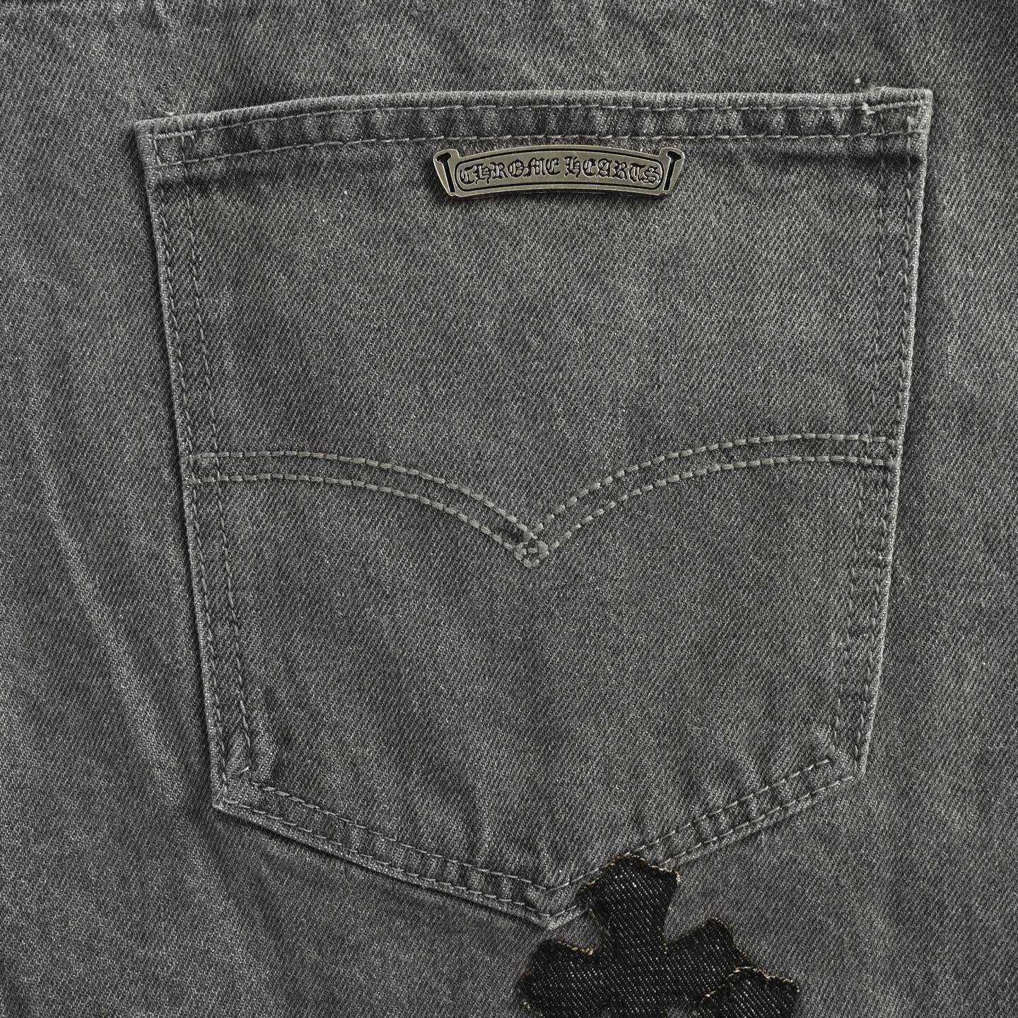 Chrome Hearts City-Exclusive Cross-Pattern Metal-Trimmed Denim Pants - Image 8