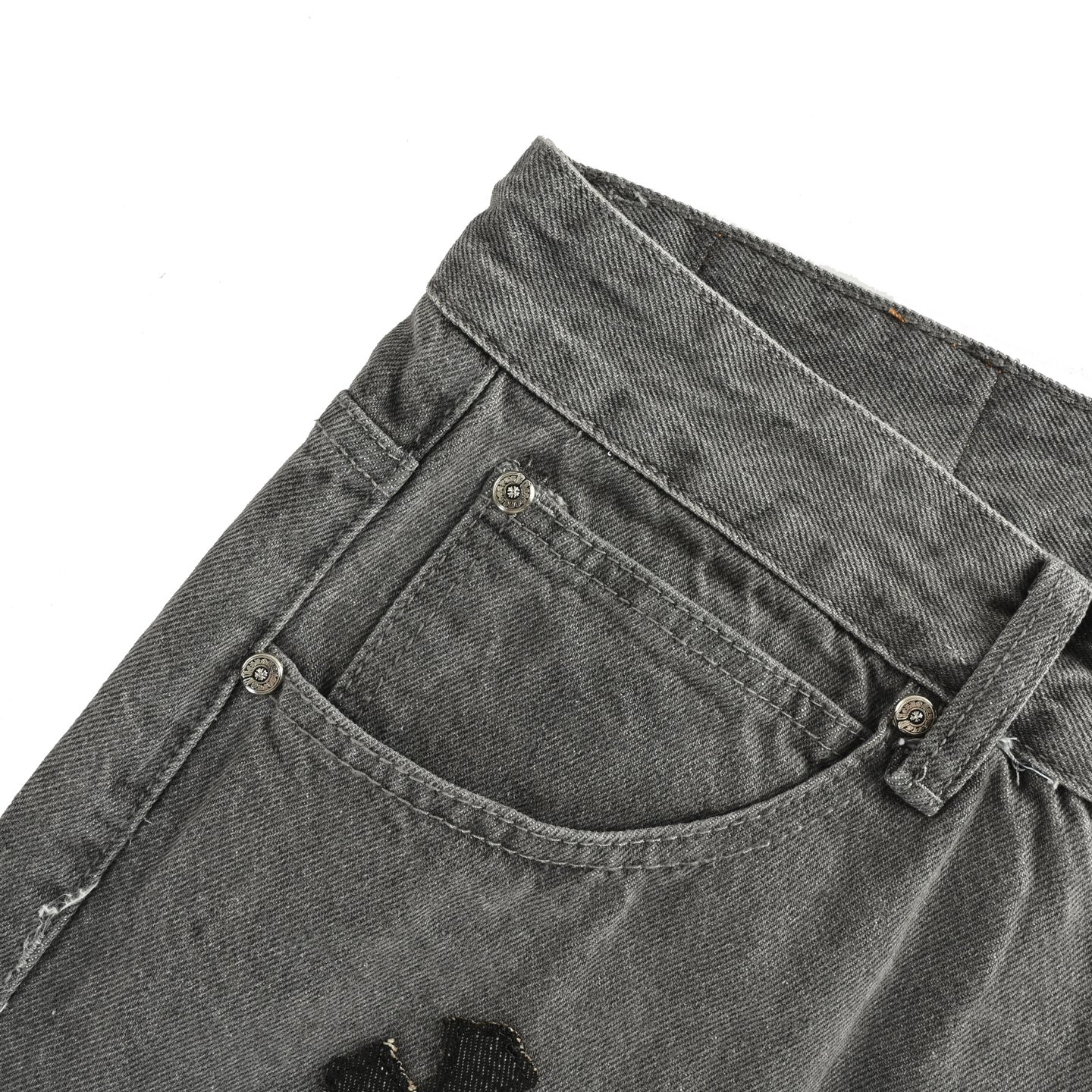 Chrome Hearts City-Exclusive Cross-Pattern Metal-Trimmed Denim Pants - Image 9