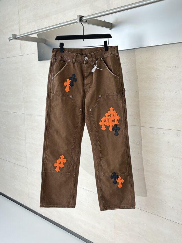Chrome Hearts Cargo Pants Cross-Pattern Leather Accents