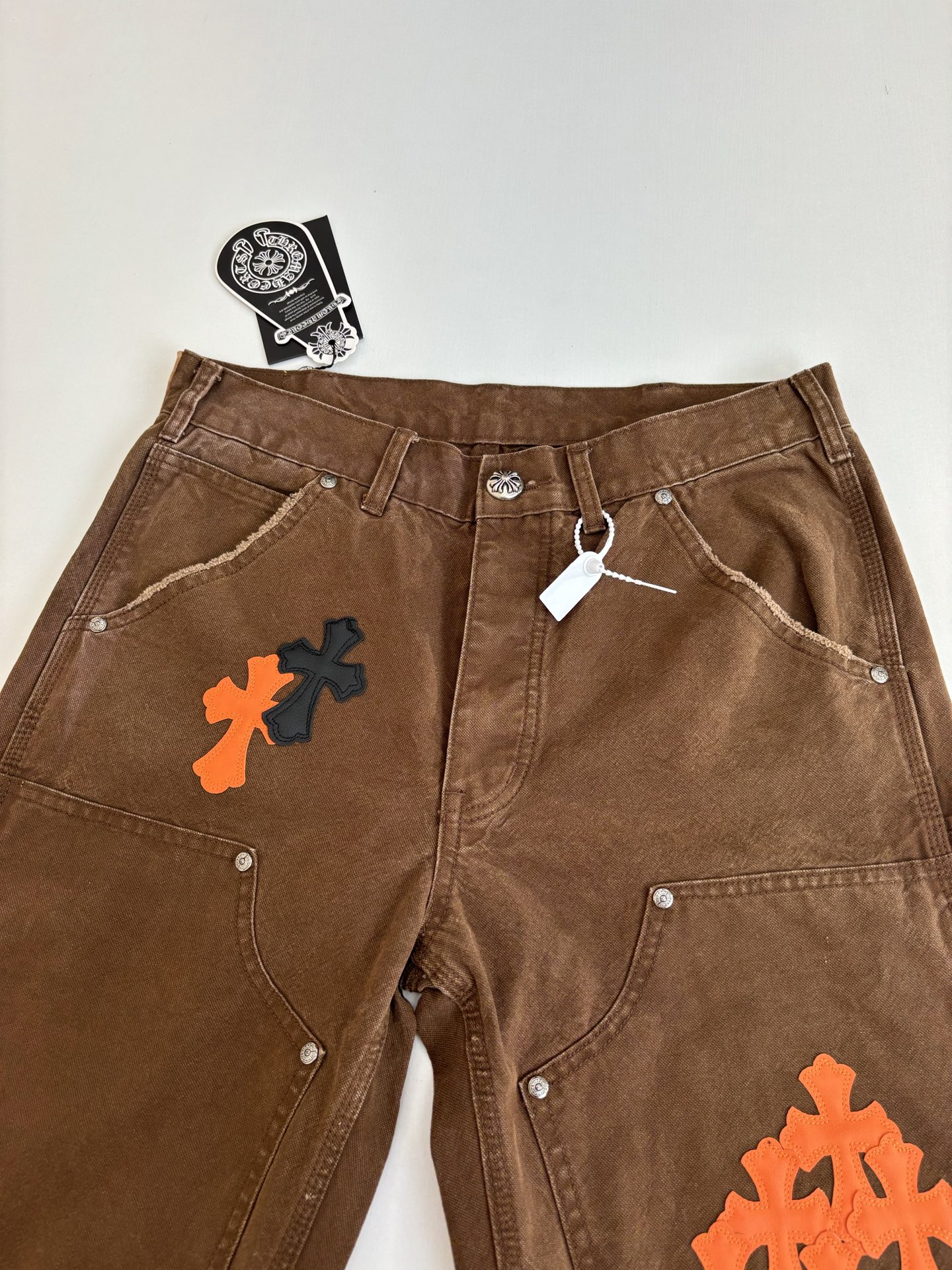 Chrome Hearts Cargo Pants Cross-Pattern Leather Accents - Image 3