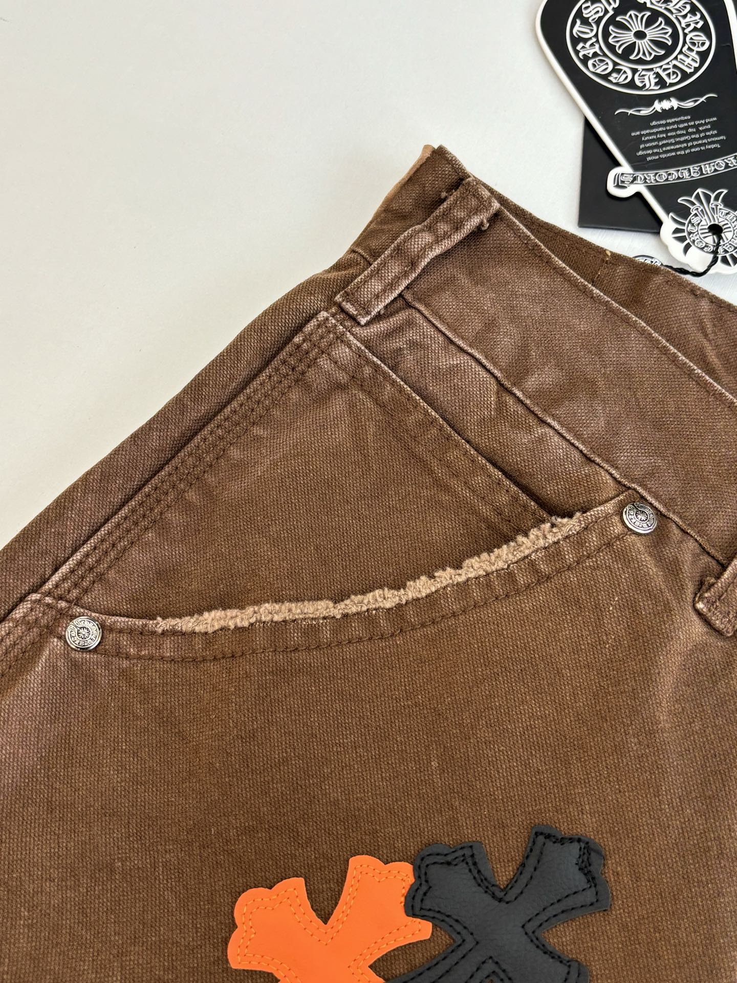 Chrome Hearts Cargo Pants Cross-Pattern Leather Accents - Image 4