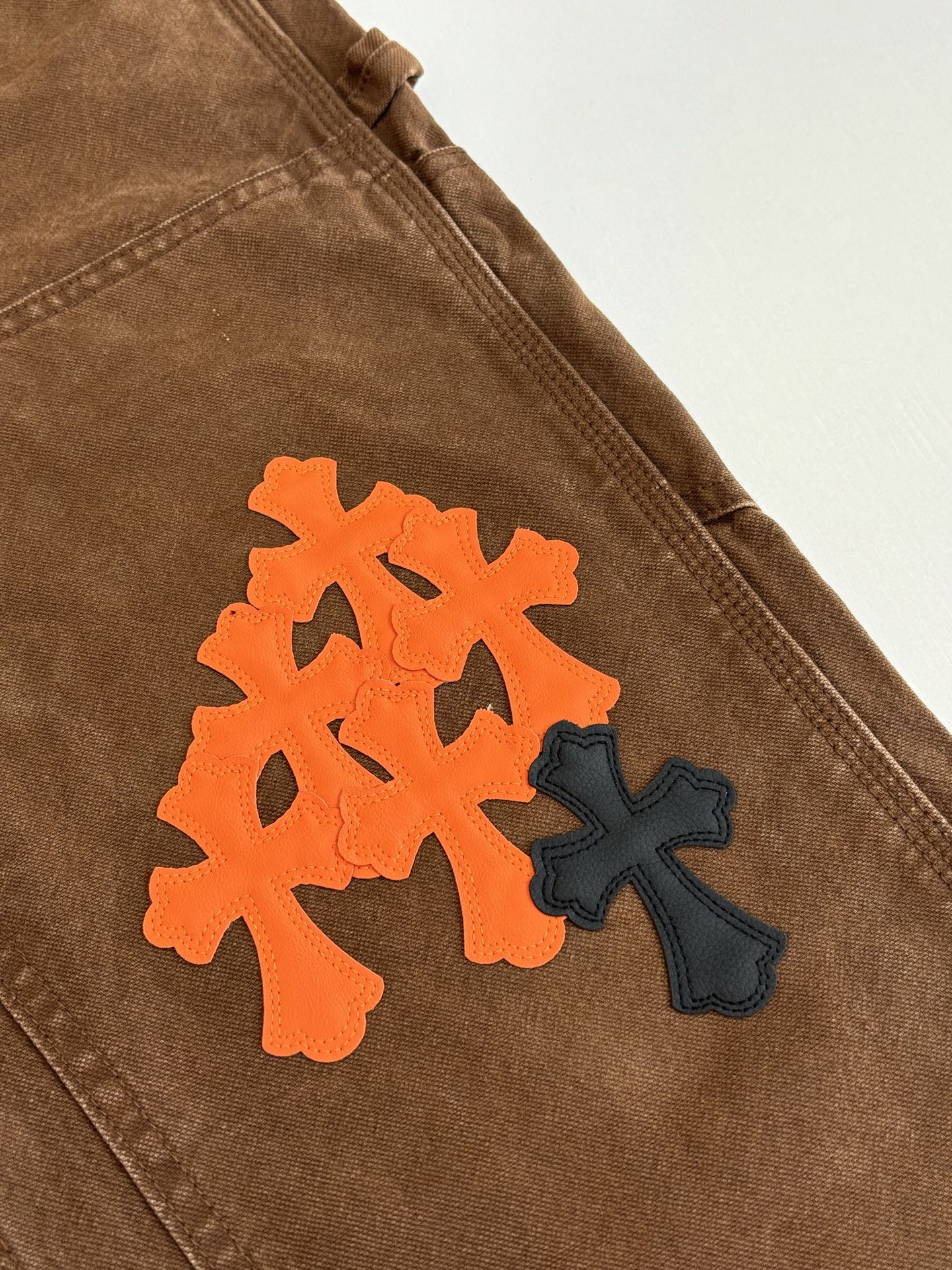 Chrome Hearts Cargo Pants Cross-Pattern Leather Accents - Image 6