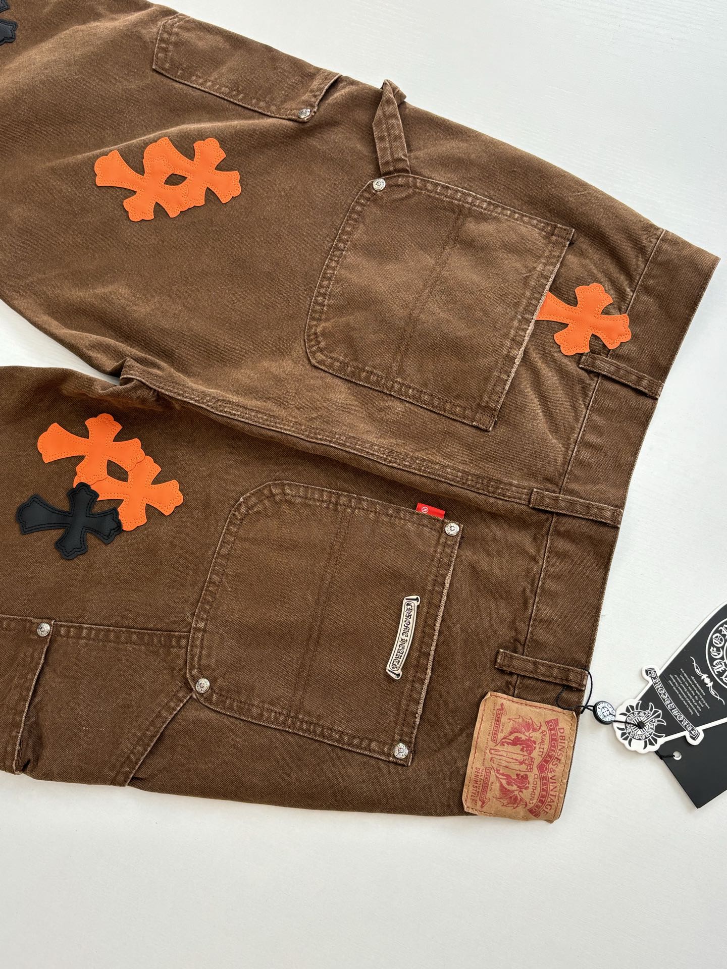 Chrome Hearts Cargo Pants Cross-Pattern Leather Accents - Image 9