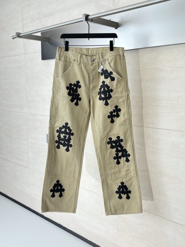 Chrome Hearts Cargo Pants Cross-Pattern Leather Accents