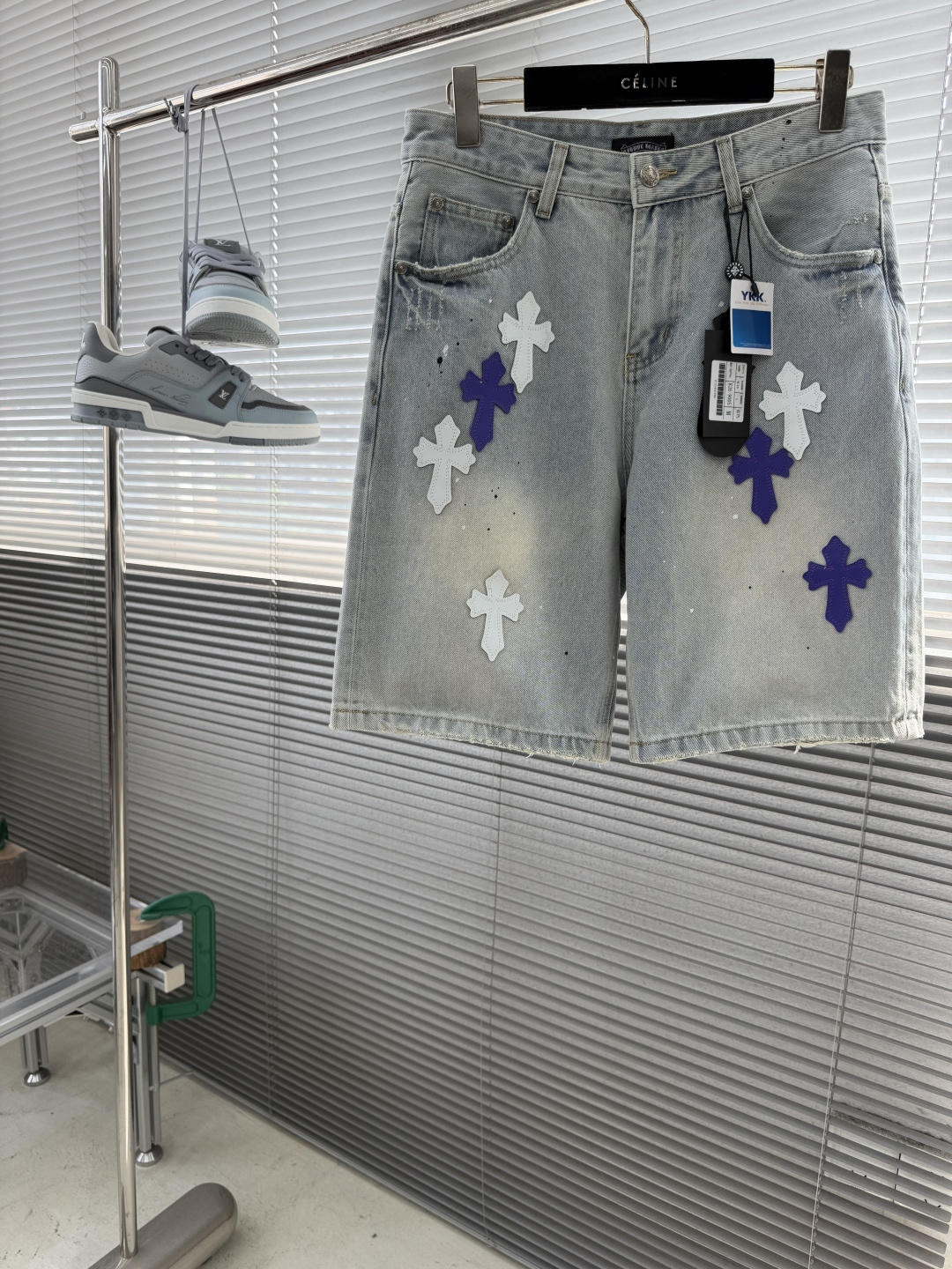 Chrome Hearts Cross-Pattern Patchwork Embroidered Jeans