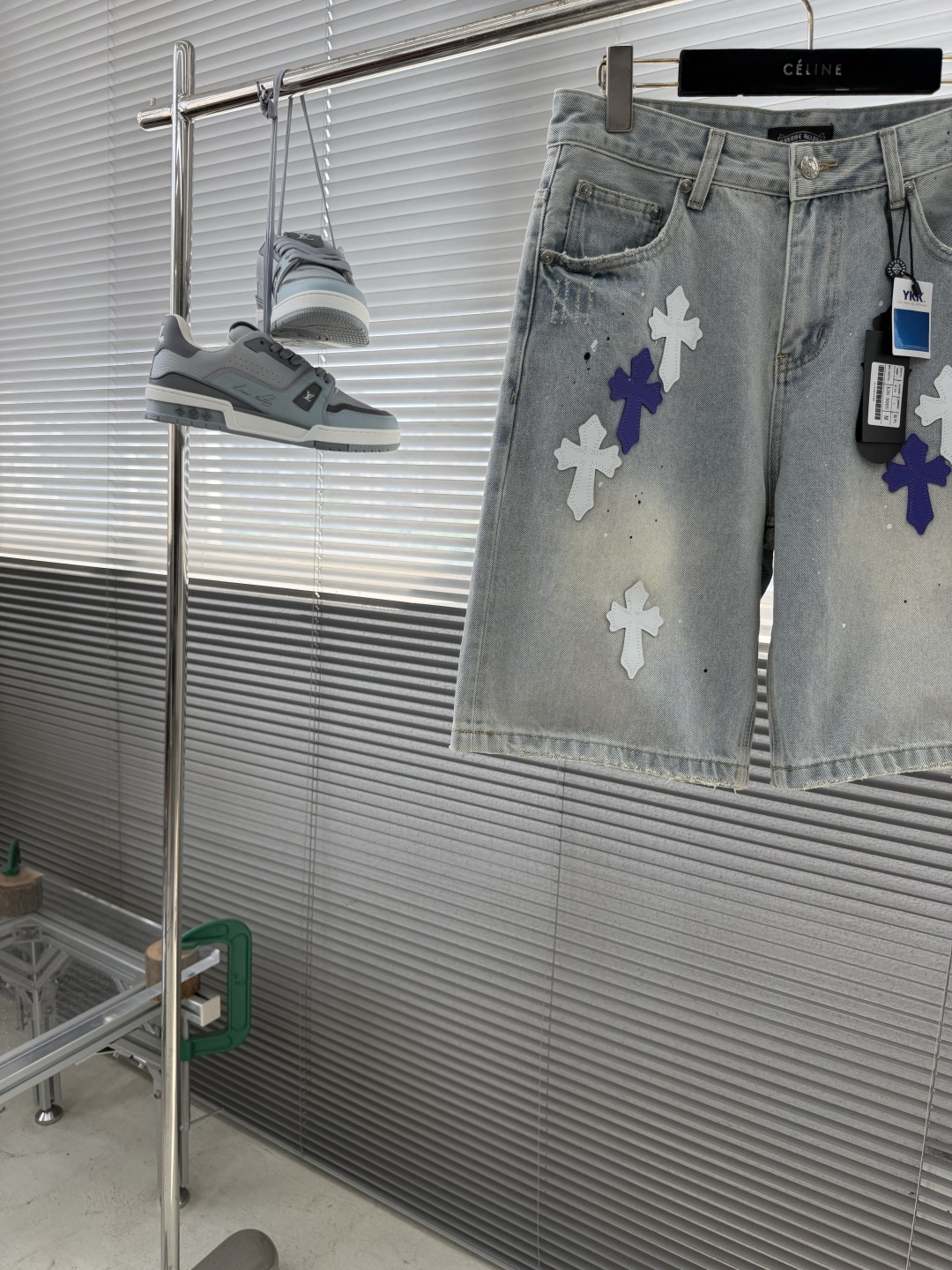 Chrome Hearts Cross-Pattern Patchwork Embroidered Jeans - Image 2
