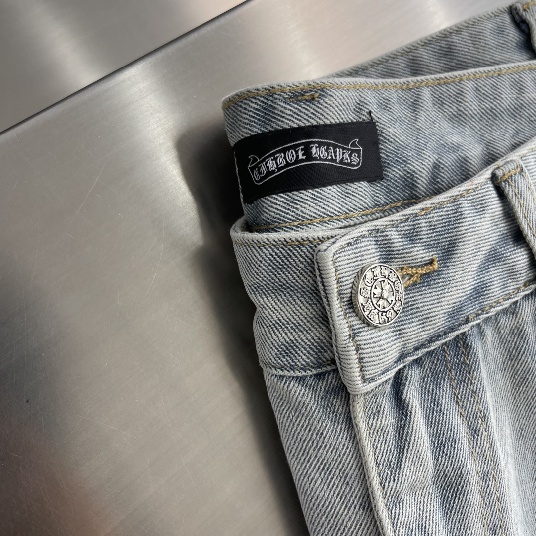 Chrome Hearts Cross-Pattern Patchwork Embroidered Jeans - Image 4