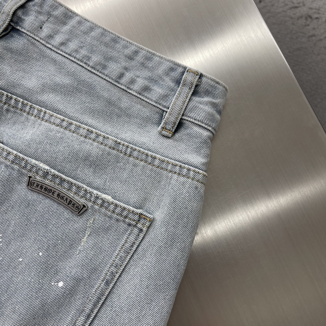 Chrome Hearts Cross-Pattern Patchwork Embroidered Jeans - Image 8