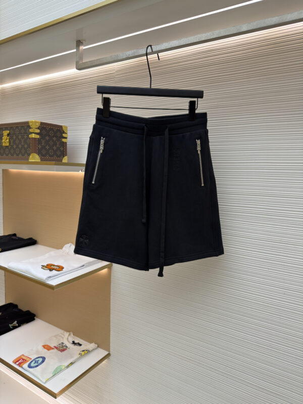 Sanskrit Embroidered Patch-Detail Drawstring Shorts