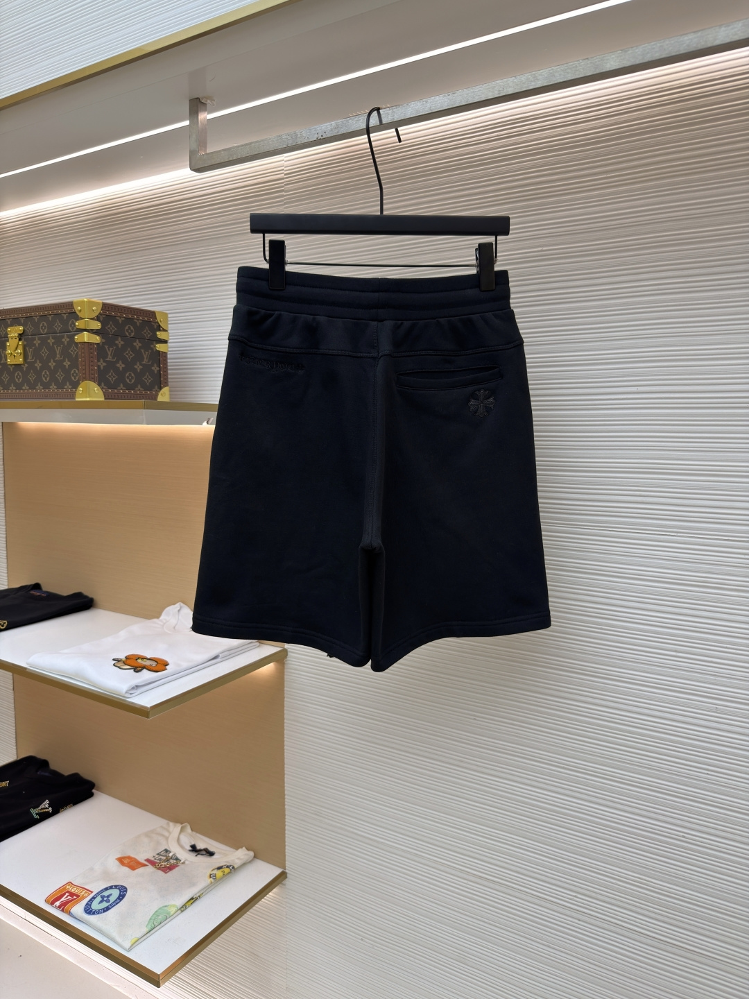 Sanskrit Embroidered Patch-Detail Drawstring Shorts - Image 2