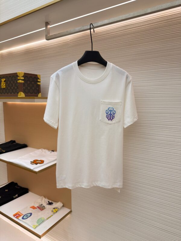 Chrome Hearts Colorful Gradient Horseshoe Short-Sleeve Shirt