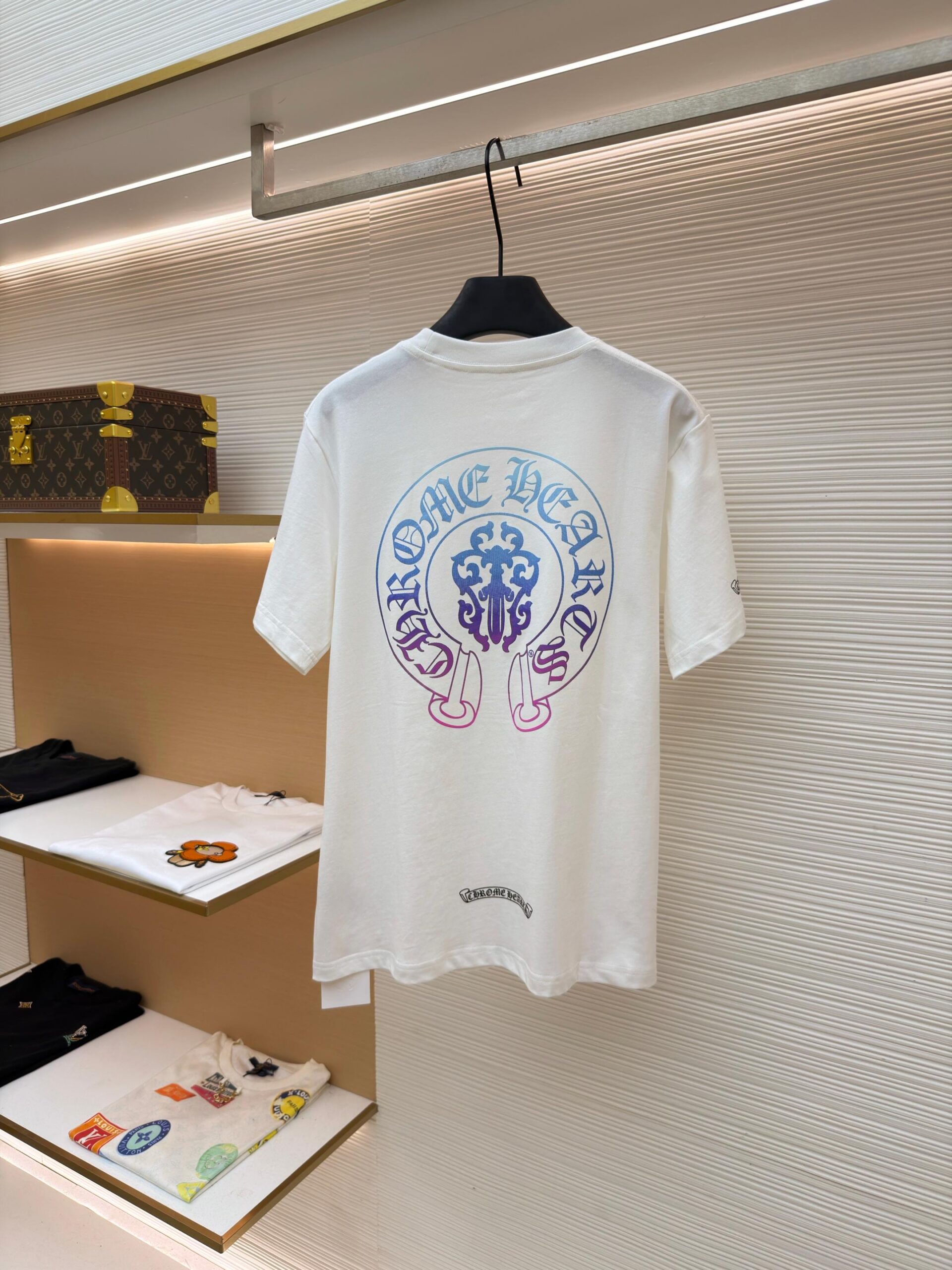 Chrome Hearts Colorful Gradient Horseshoe Short-Sleeve Shirt - Image 2