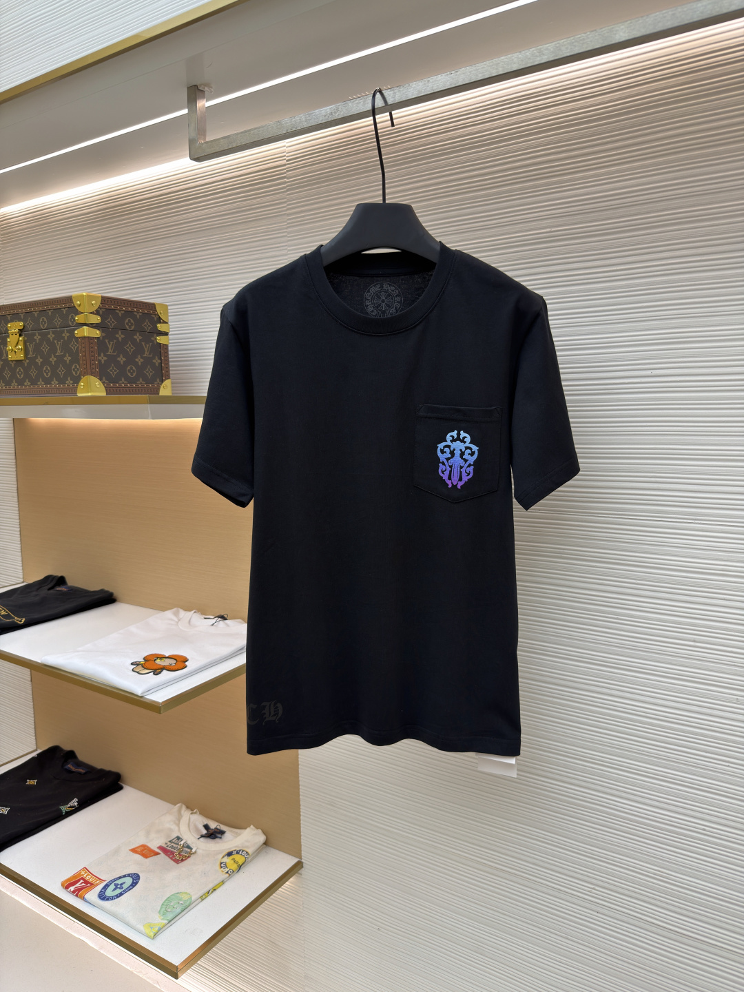 Chrome Hearts Colorful Gradient Horseshoe Short-Sleeve Shirt - Image 3
