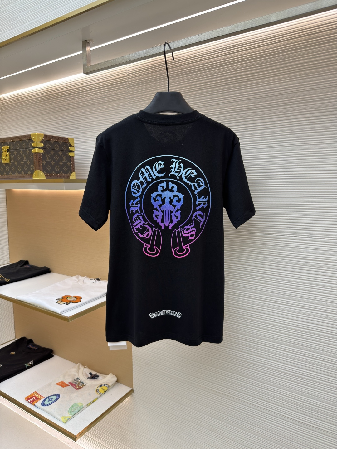 Chrome Hearts Colorful Gradient Horseshoe Short-Sleeve Shirt - Image 4