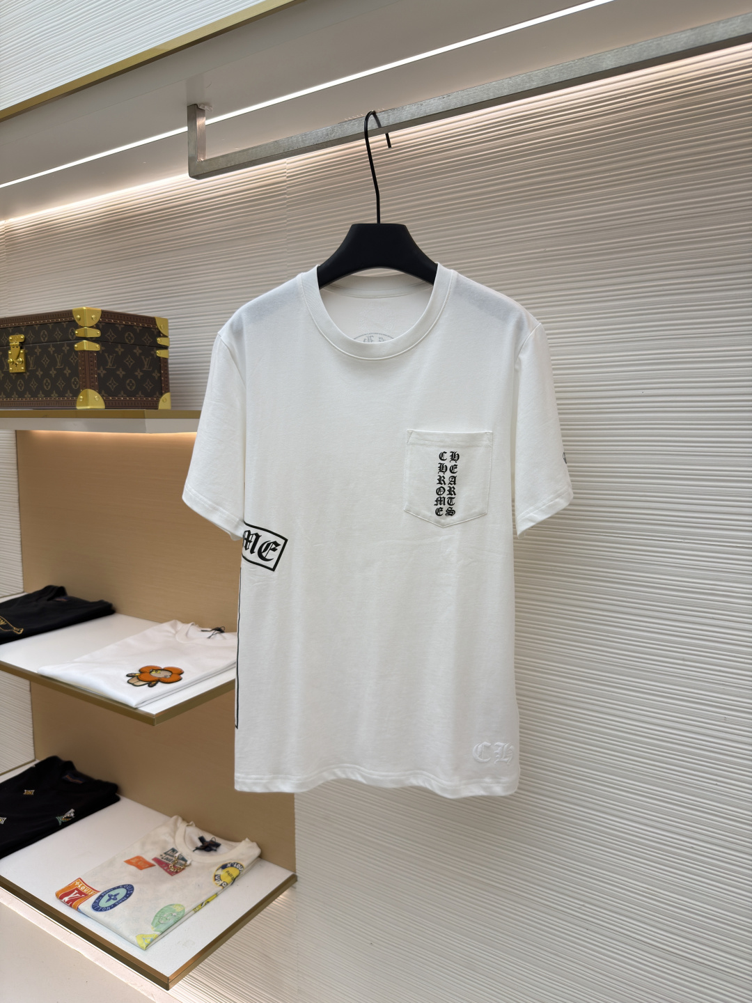 Chrome Hearts Side T-Bar Back Rose Print Short-Sleeve Top - Image 3