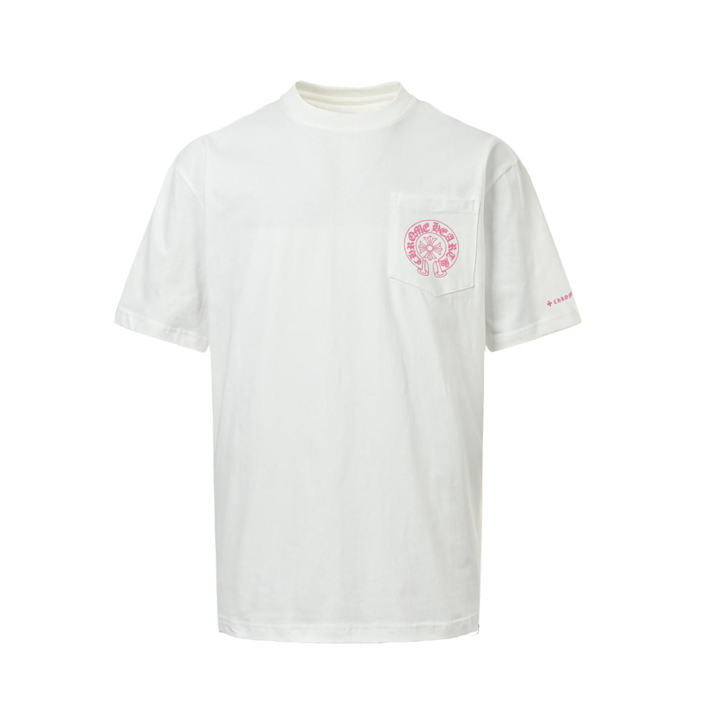Chrome Hearts Pink Horseshoe Cross Print T-Shirt