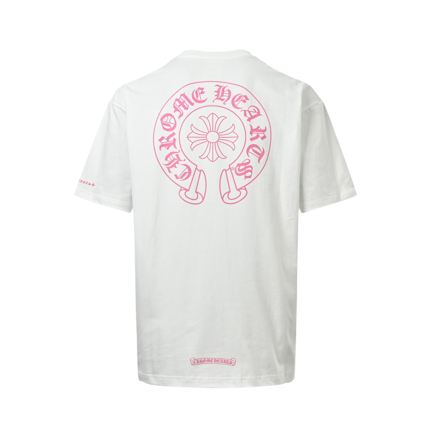 Chrome Hearts Pink Horseshoe Cross Print T-Shirt - Image 2