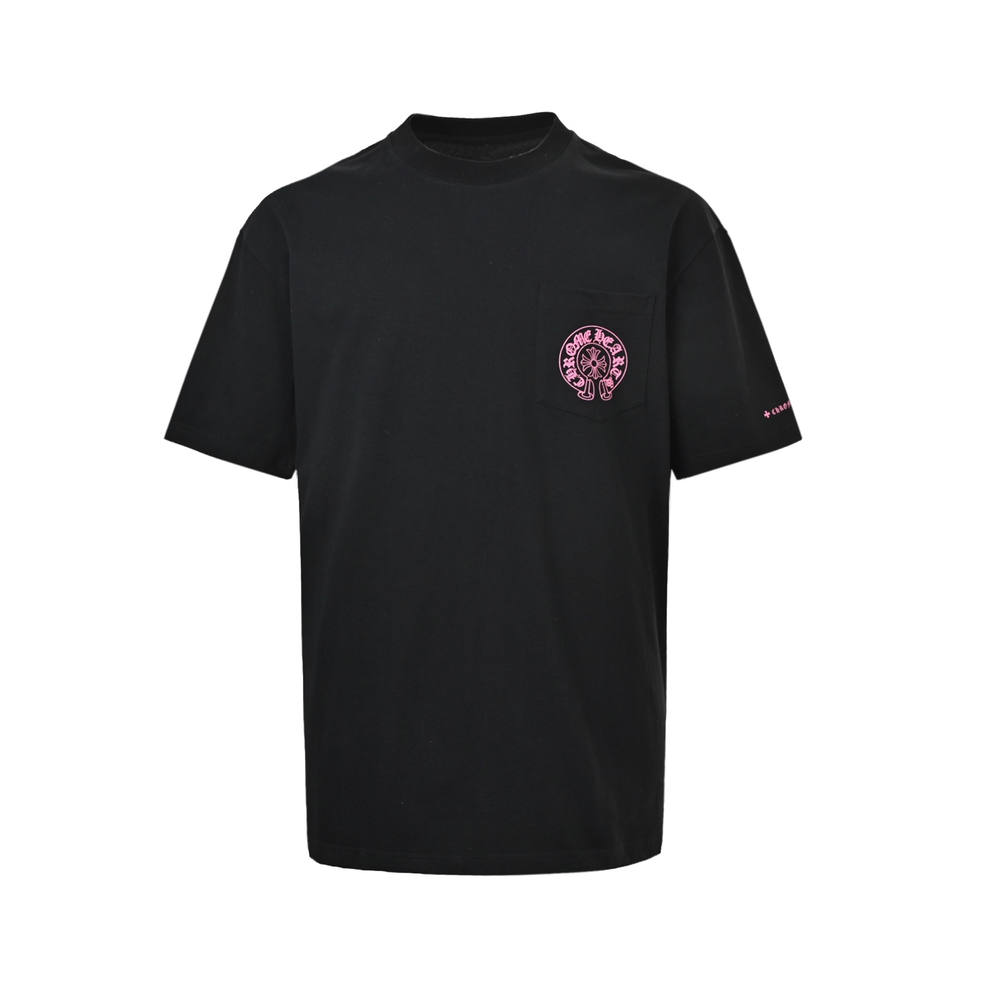 Chrome Hearts Pink Horseshoe Cross Print T-Shirt - Image 3