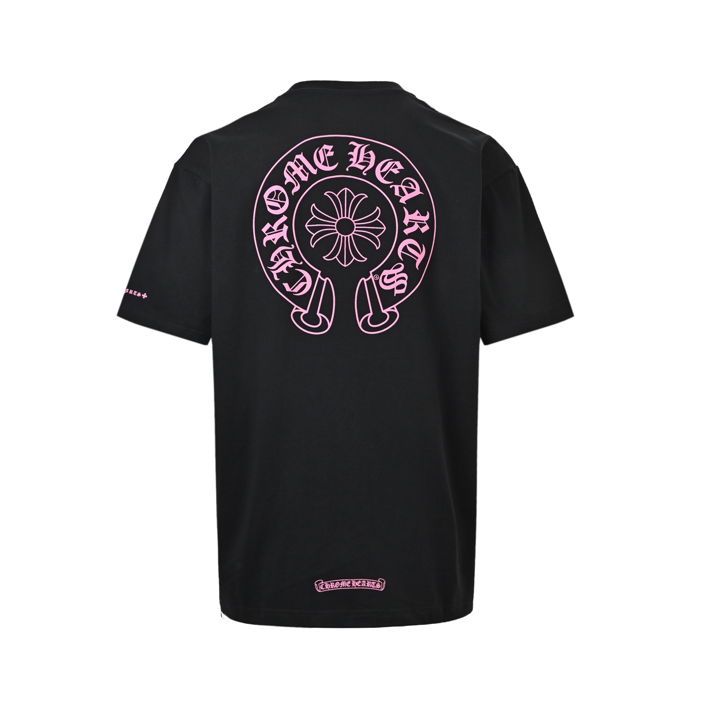 Chrome Hearts Pink Horseshoe Cross Print T-Shirt - Image 4